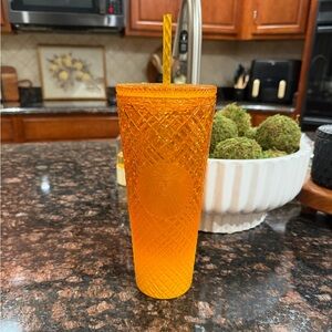 Starbucks Orange Textured Tumbler